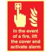 In the event of a Fire - Lift the Cover and Activate Alarm