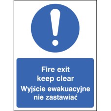 Fire Exit Keep Clear (English / Polish)