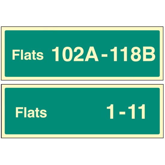 Flats X-Y (Specify when Ordering: eg 1-20) - Stairway Dwelling ID Signs