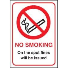 No Smoking - On the Spot Fines Will be Issued