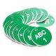 Engraved Valve Tags - Green with White Text