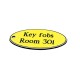 Key Fob - Yellow with Black Text - Oval