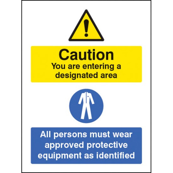 Designated Area - All Persons Must Wear Approved PPE