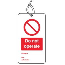 Do Not Operate - Double Sided Safety Tag (Pack of 10)