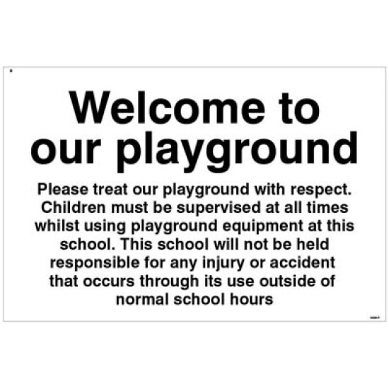 Welcome to our Playground Notice