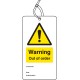 Warning - Out of Order - Double Sided Safety Tag (Pack of 10)