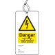 Danger - High Voltage Isolate Elsewhere - Double Sided Safety Tag