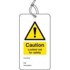 Lockout Tag - Caution - Locked Out for Safety (Pack of 10)