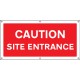 Caution - Site Entrance - Banner with Eyelets