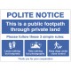 Polite Notice - This is a Public Footpath Through Private Land