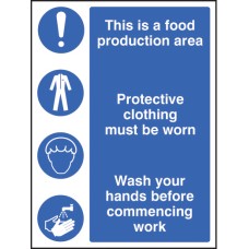 Food Production Area / Protective Clothing / Wash Hands