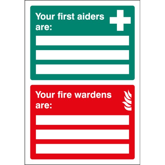 First Aiders / Fire Wardens Are - Adapt-a-Sign