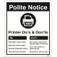 Printer - Do's & Don'ts