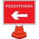 Pedestrians - Arrow Left - Cone Sign