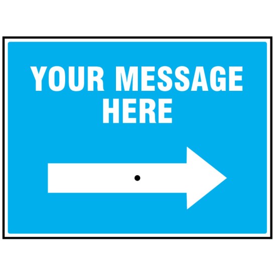 Your Message Here - Reflex Sign with Reversible Arrow