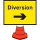 Diversion - Arrow Right - Cone Sign