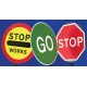 Stop Works Lollipop Sign