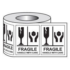 Fragile Handle with Care - Labels (Roll of 250)