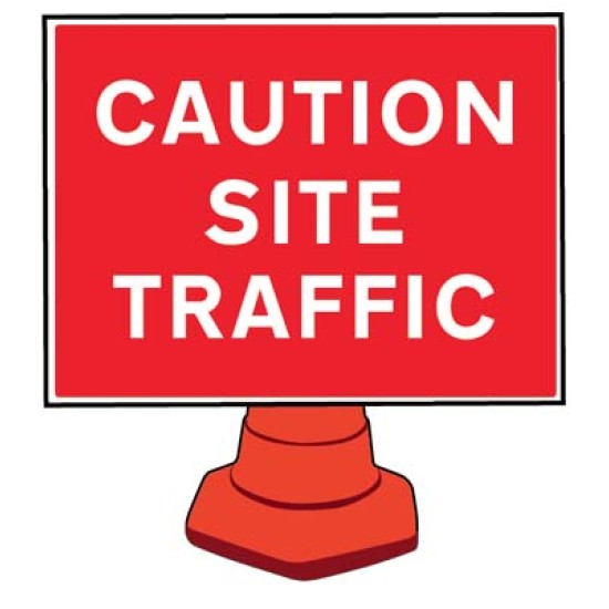 Caution - Site Traffic - Reflective Cone Sign