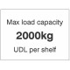 Max load Capacity 2000kg UDL Per Shelf