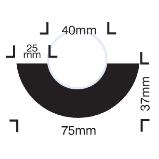 Impact Protection - Curvature for 40mm Diameter Pipes - Self Adhesive