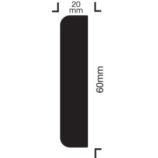 Impact Protection - Rectangle 60 / 20 - Self Adhesive