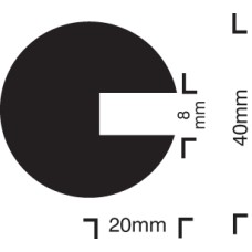 Impact Protection - Semi-Circular 40 / 40 / 8 - Push On