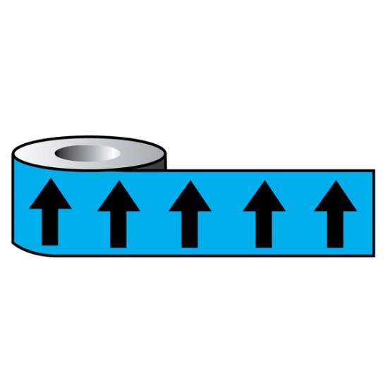 Black Arrows On Light Blue - Pipeline ID Tape