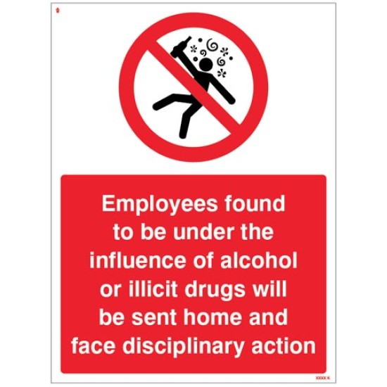 Employees Found to be Under the Influence of Alcohol or Drugs will be Sent Home