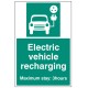 Electric Vehicle Recharging Point - Maximum Stay 3 Hours