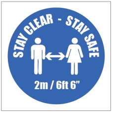 Stay Clear Stay Safe Sticker - 2m