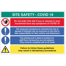 Coronavirus Site Safety Board with 4 Messages