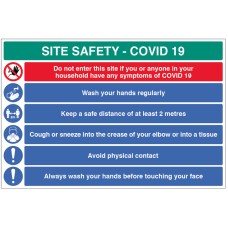 Coronavirus Site Safety Board with 6 Messages - 2m