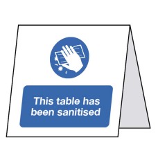 This Table has been Sanitised - Double Sided Table Card (Pack of 5)